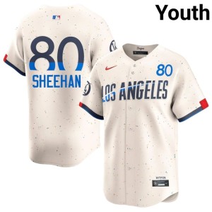 Cream #80 Youth Embroidery Emmet Sheehan Los Angeles Jerseys 881622-605