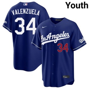 Royal #34 Popular Youth Fernando Valenzuela L.A. Jersey 219595-331