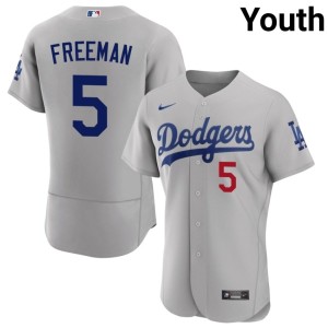 Gray #5 Los Angeles Freddie Freeman Youth Player Jerseys 276543-610