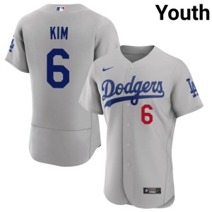 Gray The Blue Crew Youth Hyeseong Kim #6 Game Jersey 592052-719