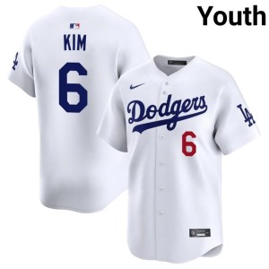 White Popular Youth The Dodgers Hyeseong Kim #6 Jerseys 223771-650