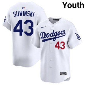 White 2026-27 Jack Suwinski LA Dodgers Youth #43 Jersey 438690-745
