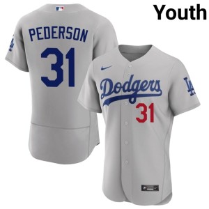 Gray #31 Joc Pederson Official The Dodgers Youth Jersey 576976-932