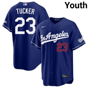 Royal Los Doyers Kyle Tucker Embroidery Youth #23 Jerseys 263747-659
