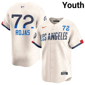Cream #72 LA Dodgers Youth Replica Miguel Rojas Jersey 836262-166