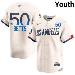 Cream Stitched #50 Mookie Betts Dodgers Youth Jersey 784319-322