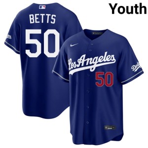 Royal #50 Replica Mookie Betts Youth Los Angeles Jersey 729732-956