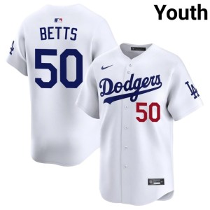 White #50 Youth New L.A. Mookie Betts Jersey 239059-920