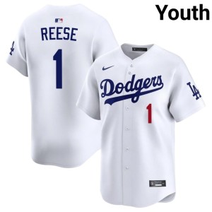 White Pee Wee Reese Official Youth #1 The Boys in Blue Jersey 624109-730