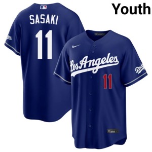 Royal #11 Roki Sasaki Youth 2026-27 LA Dodgers Jersey 804821-529