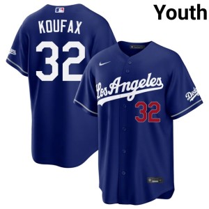 Royal Replica Sandy Koufax Los Angeles #32 Youth Jerseys 444584-164