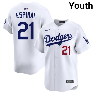 White #21 Santiago Espinal The Dodgers Youth Limited Jersey 697245-208