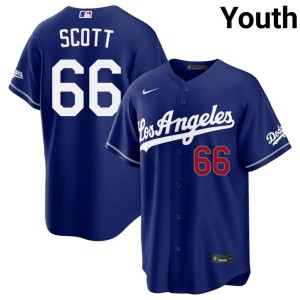 Royal #66 Los Doyers Official Youth Tanner Scott Jerseys 550598-434