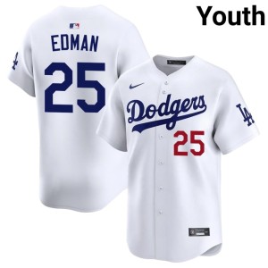 White Replica #25 Los Doyers Tommy Edman Youth Jersey 296915-308