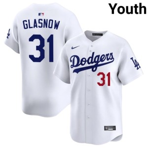 White Los Angeles Dodgers Youth #31 Tyler Glasnow Official Jersey 914612-538