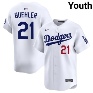 White #21 Replica Youth LA Dodgers Walker Buehler Jerseys 731423-215