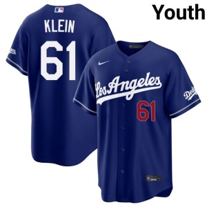 Royal #61 Youth Will Klein Los Angeles Dodgers Game Jersey 983580-880