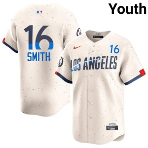 Cream Youth Will Smith Embroidery Los Doyers #16 Jerseys 334856-842