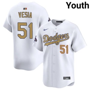 White Popular Dodgers 2026 Gold Collection Alex Vesia #51 Youth Jersey 175264-249