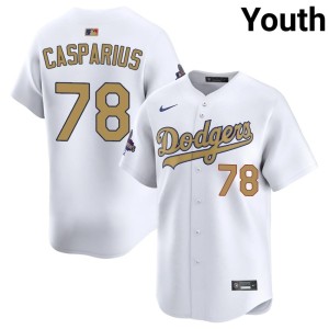 White Los Angeles Dodgers #78 Authentic 2026 Gold Collection Youth Ben Casparius Jersey 733636-852