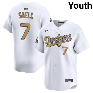 White MLB LA Dodgers #7 Youth 2026 Gold Collection Blake Snell Jerseys 825175-118