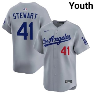 Grey Los Angeles Dodgers 2026 Brock Stewart Youth #41 Jerseys 974021-214