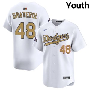 White Youth 2026 Gold Collection Brusdar Graterol #48 Los Angeles Dodgers Replica Jersey 188485-580