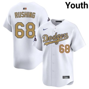 White #68 Youth LA 2026 Gold Collection Dalton Rushing Popular Jersey 246054-886