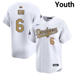 White #6 Hyeseong Kim Youth 2026 Gold Collection Game Los Angeles Jerseys 391940-683
