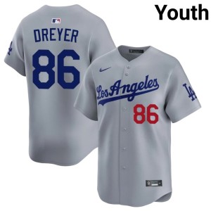 Grey Youth Los Angeles Dodgers Game #86 Jack Dreyer Jerseys 385151-491