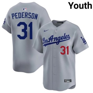 Grey Authentic #31 Los Angeles Dodgers Joc Pederson Youth Jerseys 865721-905
