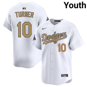 White New Justin Turner The Blue Crew Youth #10 2026 Gold Collection Jersey 862438-281