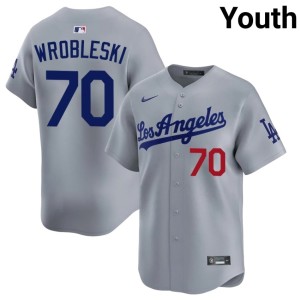 Grey Player Youth #70 Justin Wrobleski The Blue Crew Jersey 542354-920