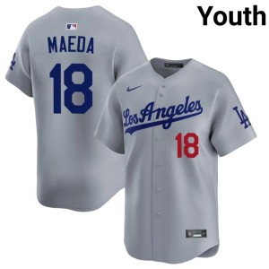 Grey Youth Replica Kenta Maeda #18 LA Jerseys 340368-518