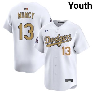 White The Boys in Blue #13 Max Muncy 2026 Gold Collection Authentic Youth Jersey 443776-562