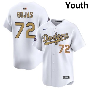 White 2026 Gold Collection LAD Youth Limited Miguel Rojas #72 Jerseys 813032-264