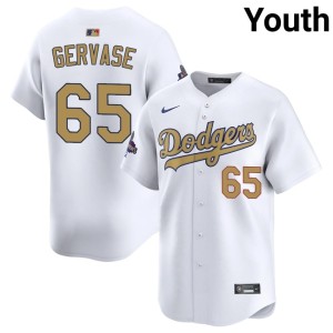 White Paul Gervase Youth #65 2026 Gold Collection Embroidery Los Doyers Jerseys 418249-877