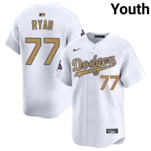 White The Boys in Blue Official #77 2026 Gold Collection Youth River Ryan Jerseys 502036-109
