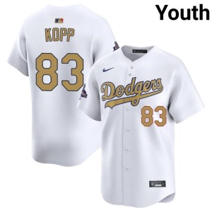 White Ronan Kopp Youth #83 LA 2026 Gold Collection New Jersey 442463-289