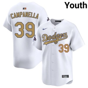 White Roy Campanella 2026 Gold Collection #39 Replica Youth Los Doyers Jersey 823447-898