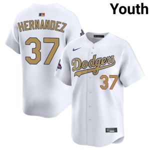 White Teoscar Hernandez Los Angeles Dodgers #37 2026 Gold Collection Youth 2026 Jerseys 612636-885