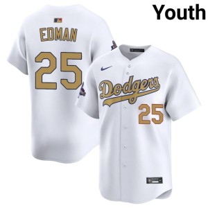 White 2026 Gold Collection #25 Tommy Edman Official Youth The Boys in Blue Jerseys 503359-752
