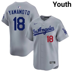 Grey Game Yoshinobu Yamamoto #18 Youth LA Jersey 423755-202